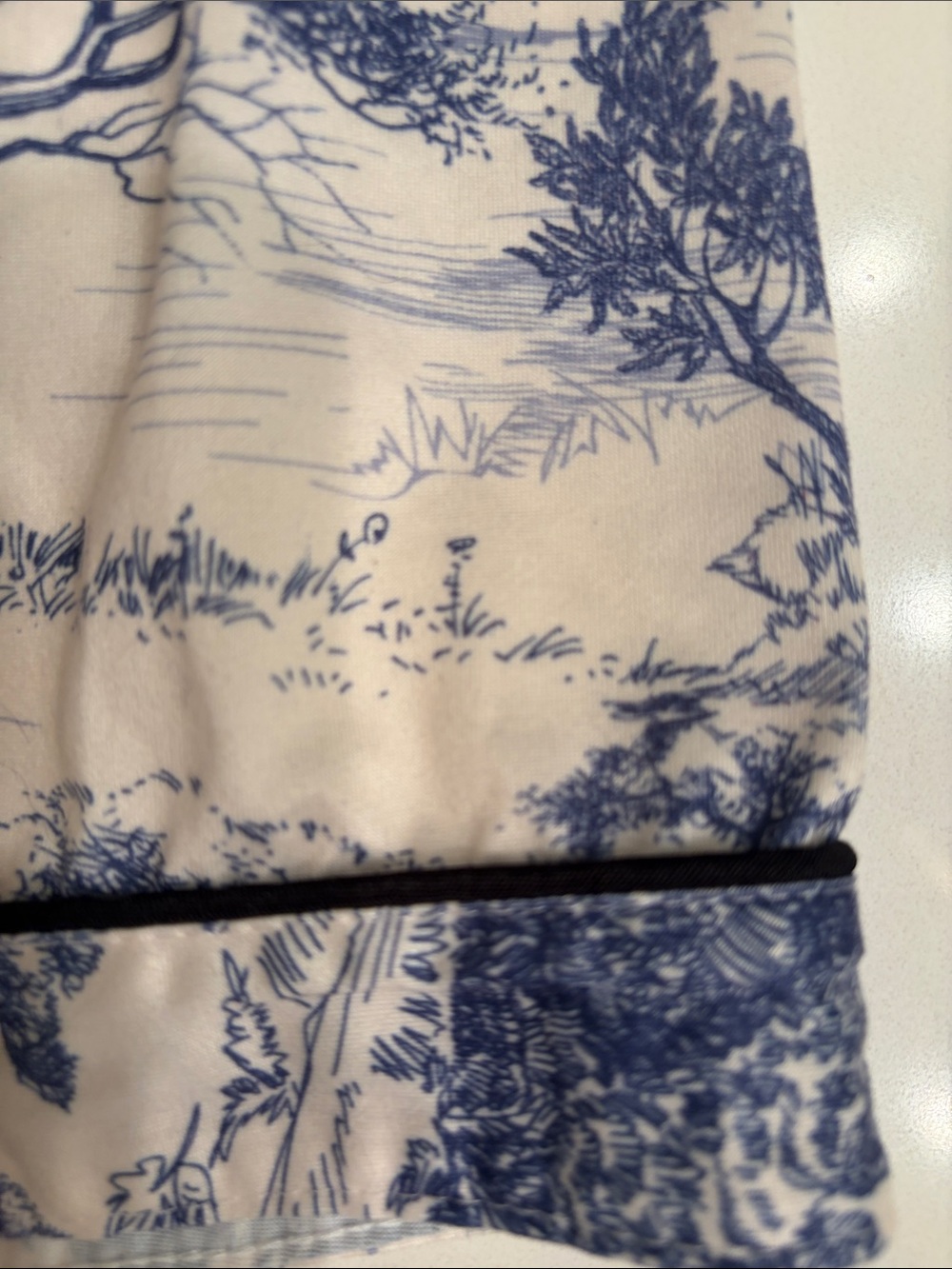 Blue & White Toile Short Pajama Set - Classic Sleepwear - Picture 8 of 14